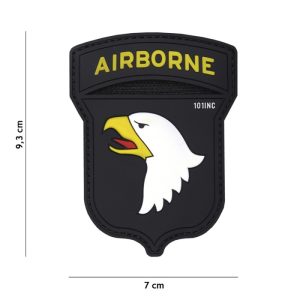 Embleem 3D PVC Airborne 101st zwart