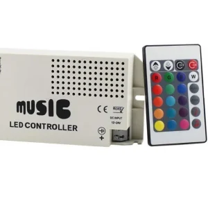 Muziekgestuurde RGB controller - Met afstandsbediening - 24 knoppen