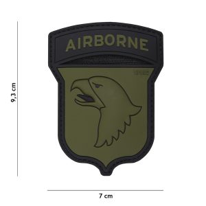 Embleem 3D PVC Airborne 101st groen #17024