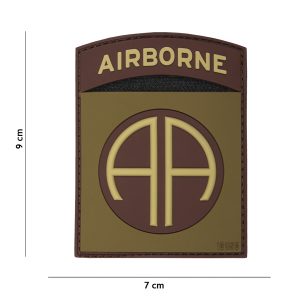 Embleem 3D PVC Airborne 82nd groen/bruin #17022